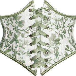 Women's Floral Lace Up Corset Belt Waist Cincher Vintage Fashion Accessory